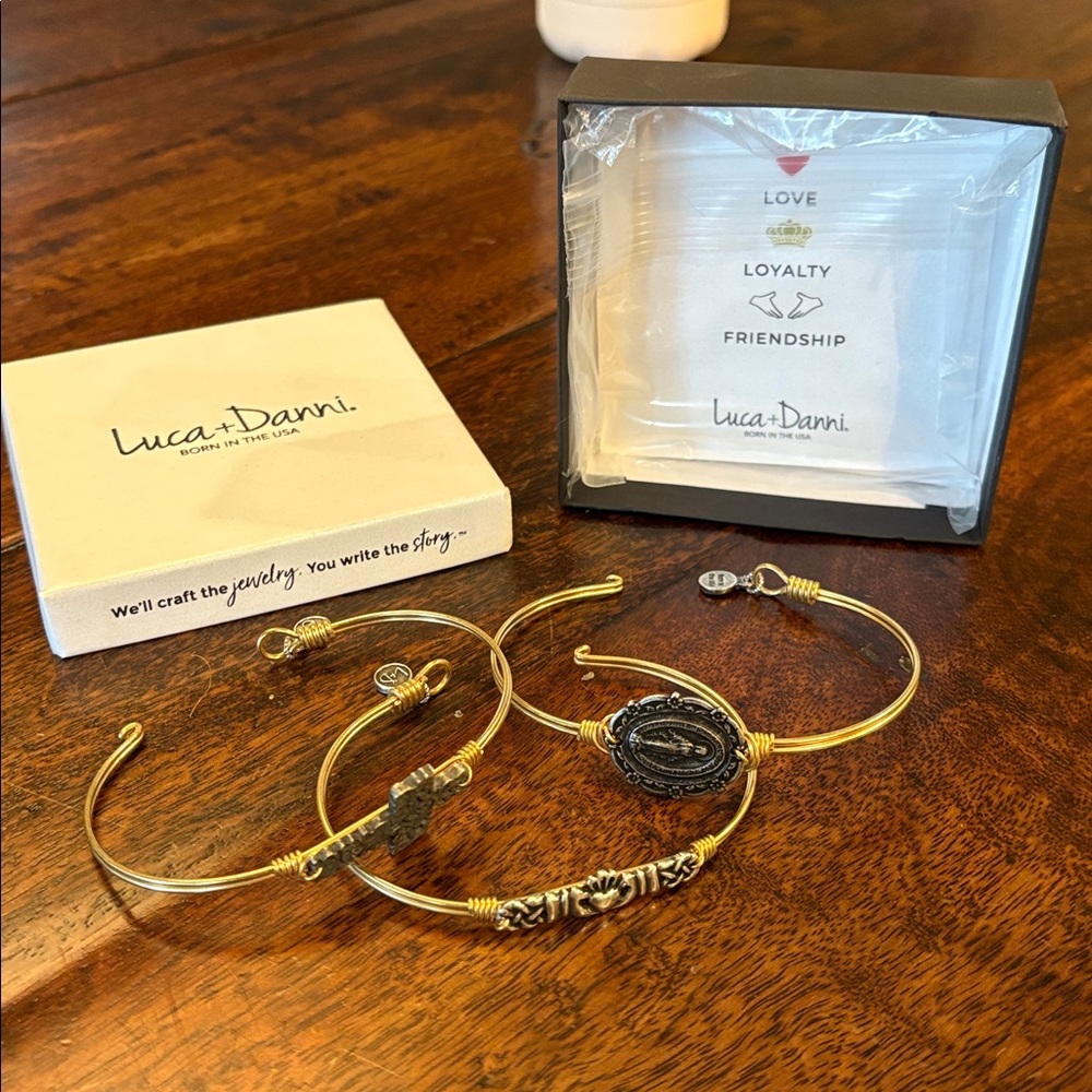 Luca + Danni Gold and Black Bangle Trio
